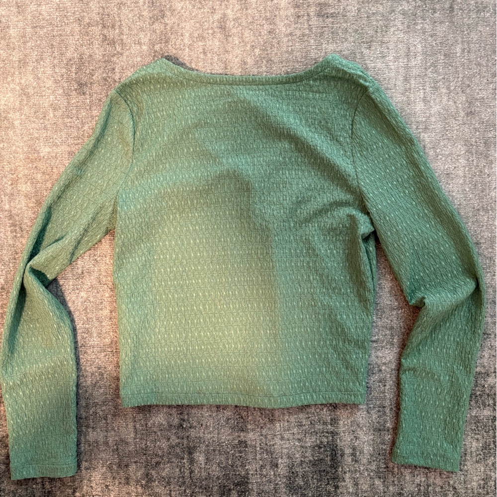 Madewell Textured Green Knit Sweater - Picture 2 of 3